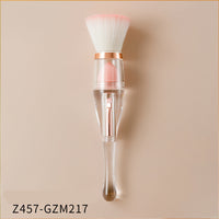 HKM-690451 3-in-1 Makeup Brush with Acrylic Handle and Soft Artificial Fiber Bristles, 16cm Overall Length