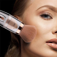 HKM-690451 3-in-1 Makeup Brush with Acrylic Handle and Soft Artificial Fiber Bristles, 16cm Overall Length