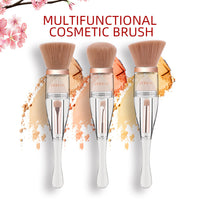 HKM-690451 3-in-1 Makeup Brush with Acrylic Handle and Soft Artificial Fiber Bristles, 16cm Overall Length