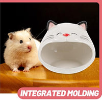 HKM-875155 Ceramic Cat-Shaped Hamster House - Comfortable Nest for Small Pets, Ideal for Play, Rest, and Sleep