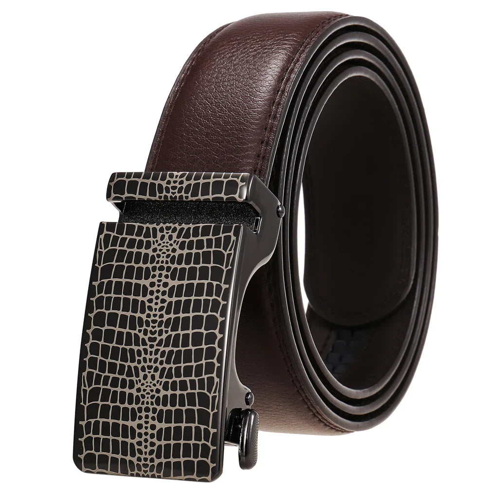 HKM-038035 Personalized Leather Cowhide Belt for Men with Adjustable Buckle
