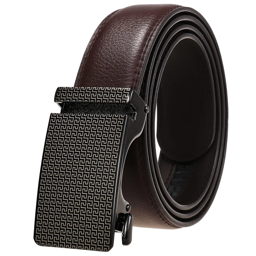 HKM-038035 Personalized Leather Cowhide Belt for Men with Adjustable Buckle