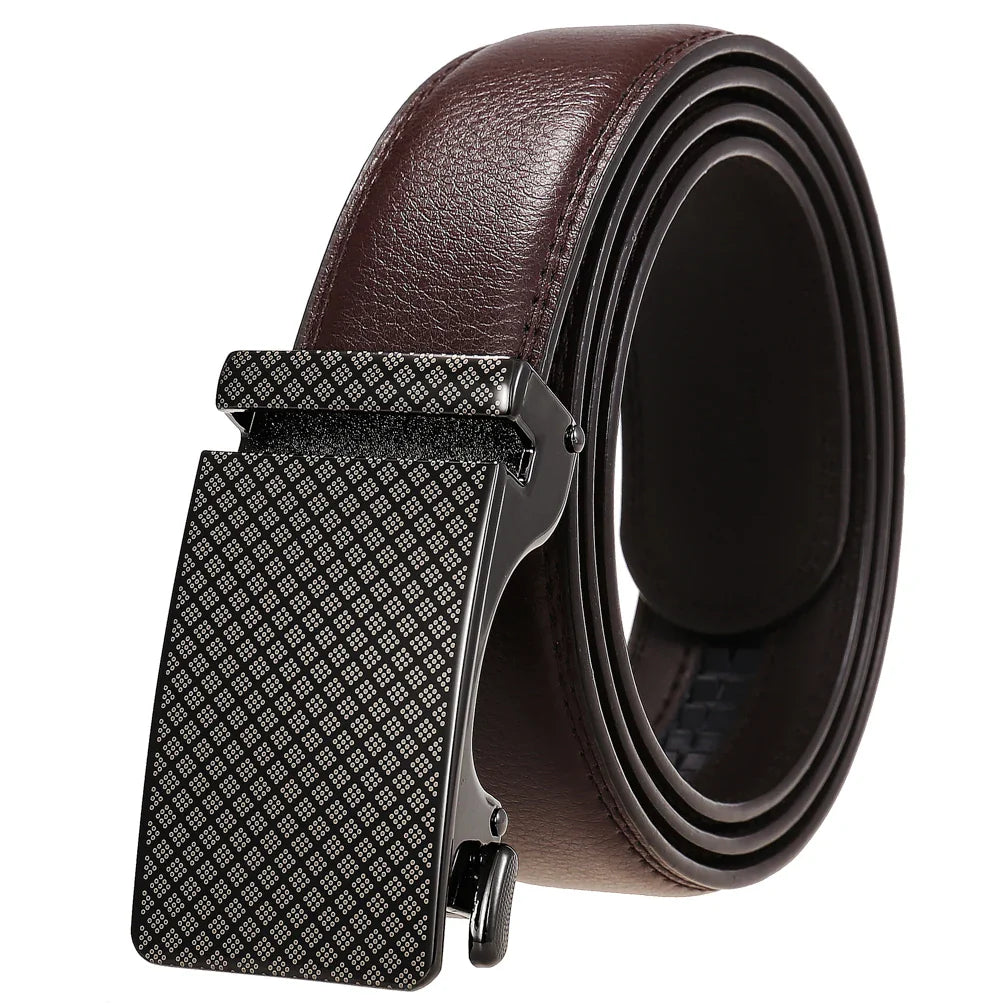 HKM-038035 Personalized Leather Cowhide Belt for Men with Adjustable Buckle