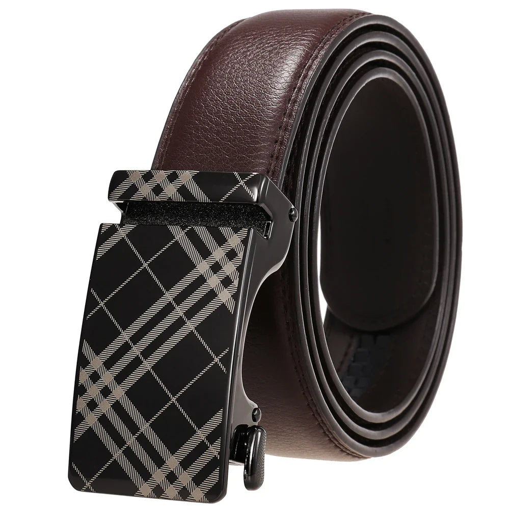 HKM-038035 Personalized Leather Cowhide Belt for Men with Adjustable Buckle