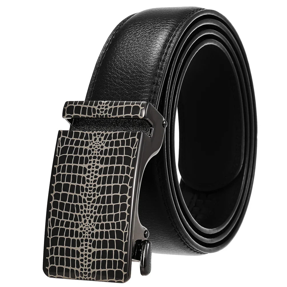HKM-038035 Personalized Leather Cowhide Belt for Men with Adjustable Buckle