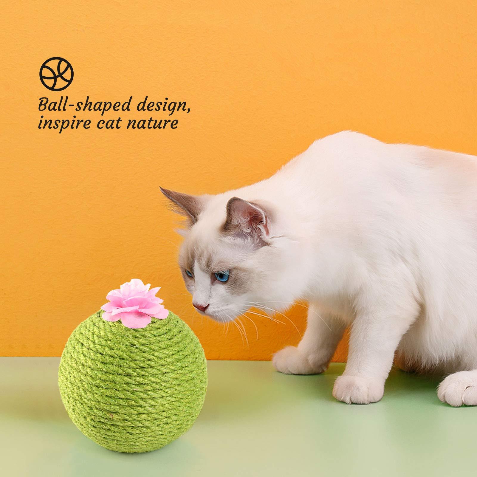 HKM-658643 Interactive Cat Scratcher Ball with Natural Sisal for Indoor Play and Exercise