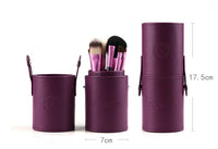 HKM-737875 7-Piece Makeup Brush Set with Wood Handles and Synthetic Hair for All Skin Types
