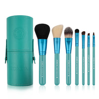 HKM-737875 7-Piece Makeup Brush Set with Wood Handles and Synthetic Hair for All Skin Types