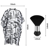 HKM-321299 Professional Hair Cutting Cape with Floral Design and Neck Duster Brush for Salon Use