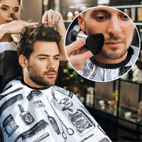 HKM-321299 Professional Hair Cutting Cape with Floral Design and Neck Duster Brush for Salon Use