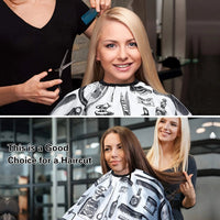 HKM-321299 Professional Hair Cutting Cape with Floral Design and Neck Duster Brush for Salon Use