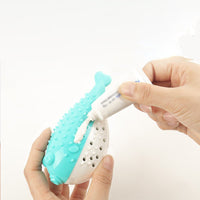 HKM-606483 Silicone Cat Chew Toy with Fish Design - Interactive Teaser and Toothbrush for Play and Dental Health