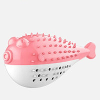 HKM-606483 Silicone Cat Chew Toy with Fish Design - Interactive Teaser and Toothbrush for Play and Dental Health