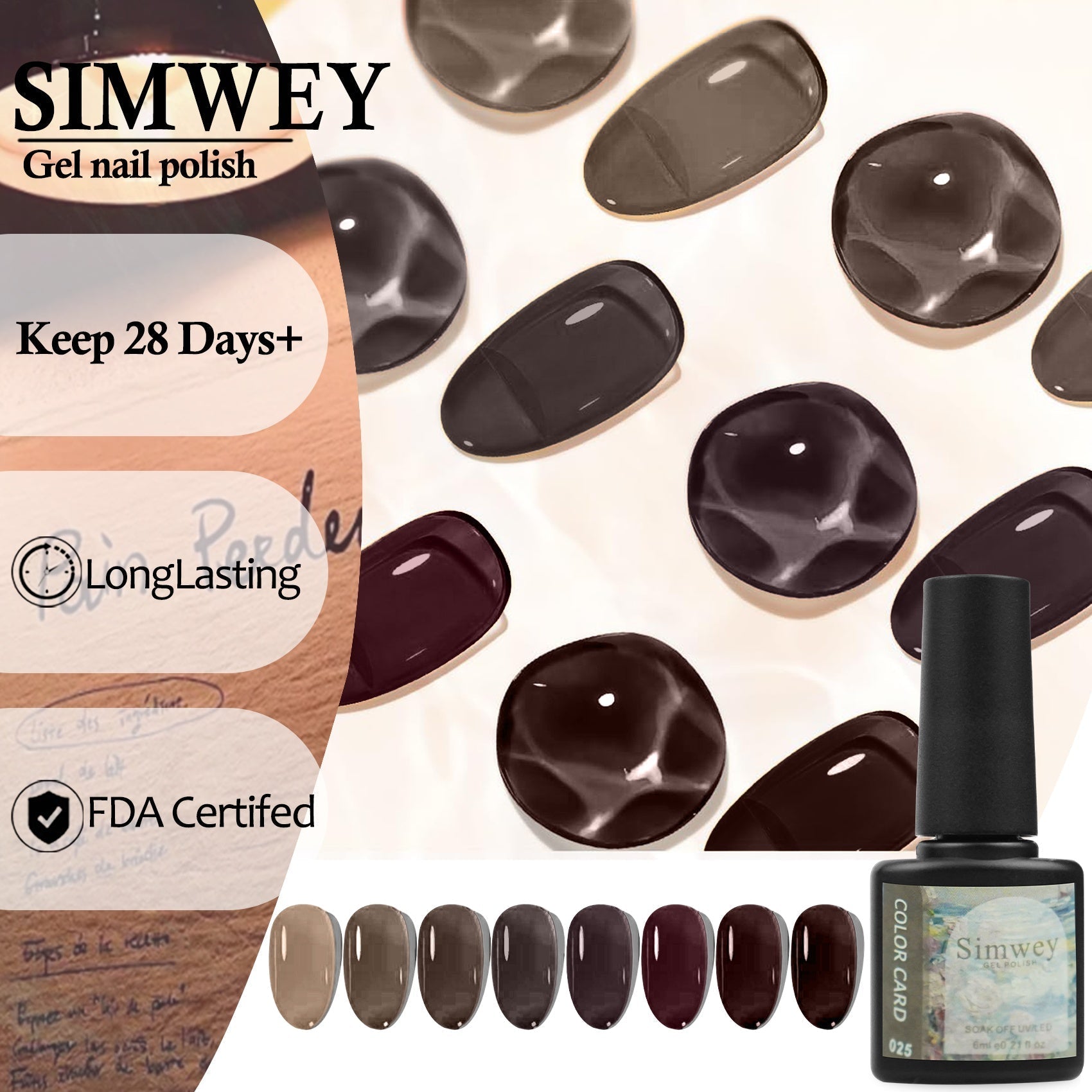 HKM-975571 8-Piece Gel Nail Polish Set for Creative Nail Art Applications