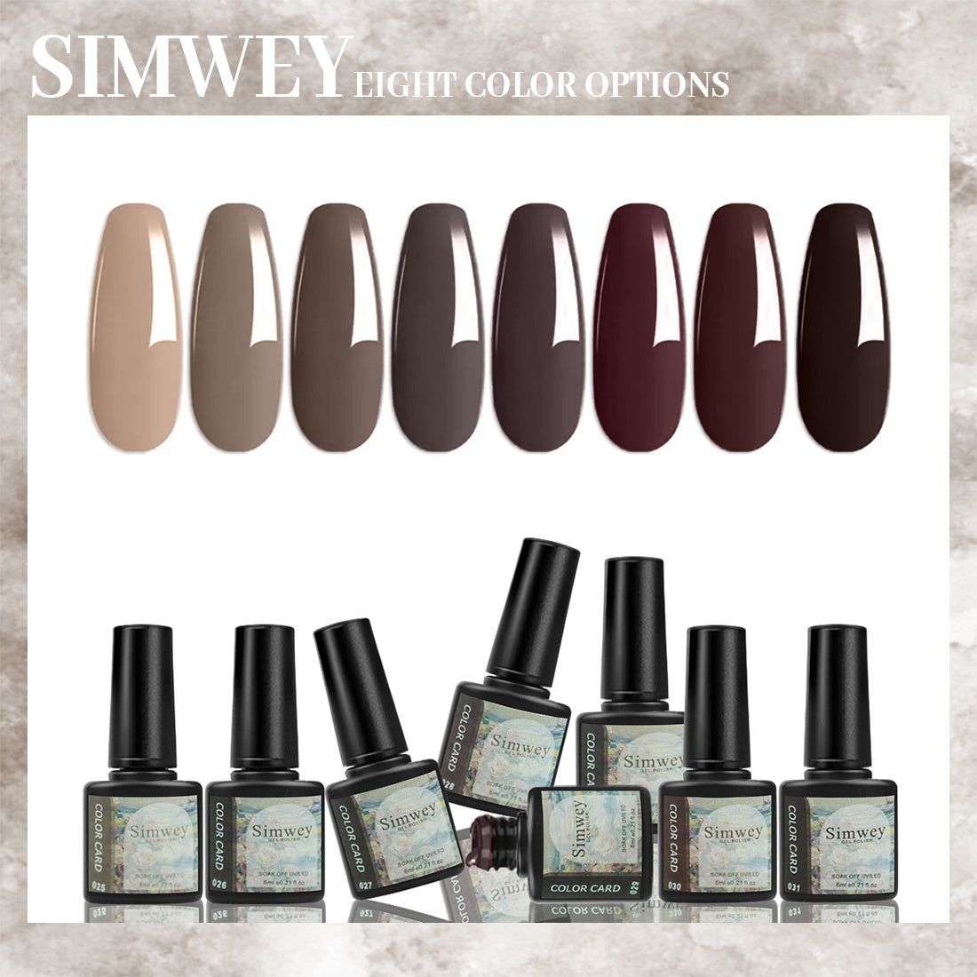 HKM-975571 8-Piece Gel Nail Polish Set for Creative Nail Art Applications