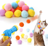 HKM-624723 Interactive Cat Toy Launcher with 20 Plush Balls for Engaging Indoor Play