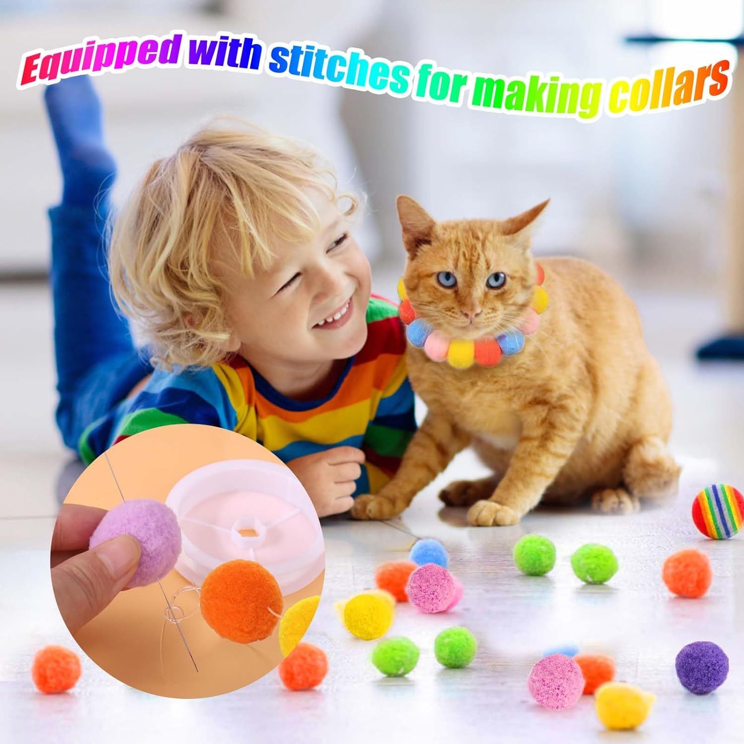 HKM-624723 Interactive Cat Toy Launcher with 20 Plush Balls for Engaging Indoor Play