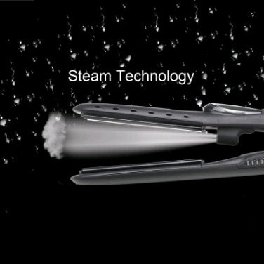 HKM-418451 Tourmaline Ceramic Steam Hair Straightener with Dual-Use Atomizing Feature for Wet and Dry Hair