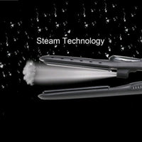 HKM-418451 Tourmaline Ceramic Steam Hair Straightener with Dual-Use Atomizing Feature for Wet and Dry Hair