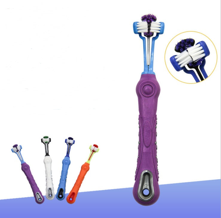 HKM-572563 Three-Sided Pet Toothbrush for Effective Tartar and Bad Breath Control