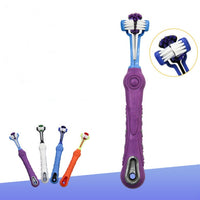 HKM-572563 Three-Sided Pet Toothbrush for Effective Tartar and Bad Breath Control