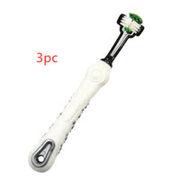 HKM-572563 Three-Sided Pet Toothbrush for Effective Tartar and Bad Breath Control