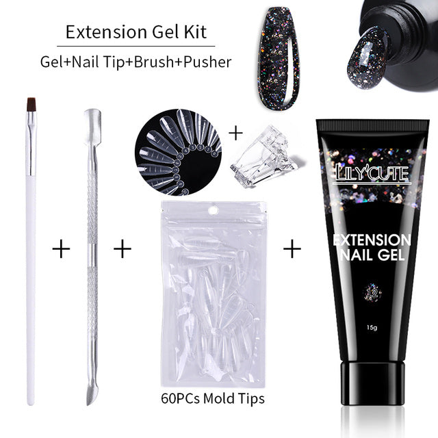 HKM-039955 Nail Extension Gel Kit - 15ml with UV/LED Curing for Durable Nails