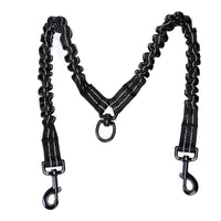 HKM-708051 Double-Ended Elastic Pet Leash for Two Dogs - Durable Imitation Nylon Design
