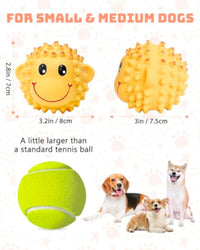 HKM-114259 Interactive Squeaky Dog Toys - Latex Spiky Fetch Balls for Small to Medium Dogs