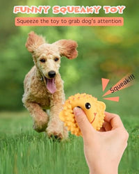 HKM-114259 Interactive Squeaky Dog Toys - Latex Spiky Fetch Balls for Small to Medium Dogs