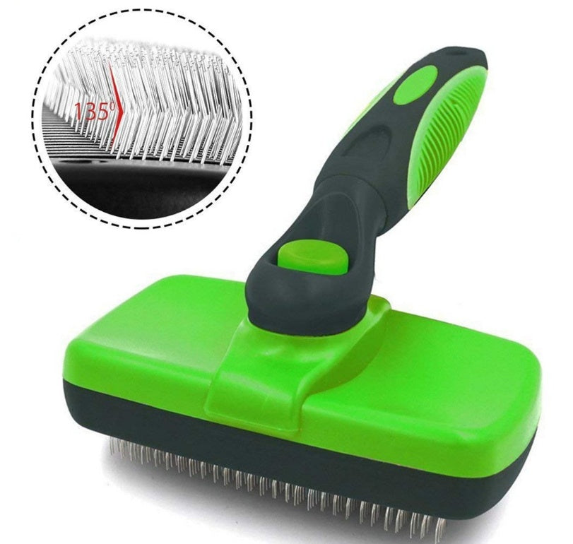 HKM-899091 Self-Cleaning Slicker Brush for Dogs and Cats - Stainless Steel and Heat-Resistant Design