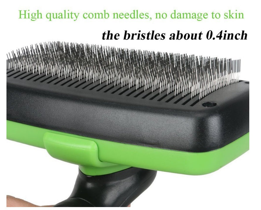 HKM-899091 Self-Cleaning Slicker Brush for Dogs and Cats - Stainless Steel and Heat-Resistant Design