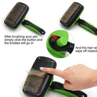 HKM-899091 Self-Cleaning Slicker Brush for Dogs and Cats - Stainless Steel and Heat-Resistant Design