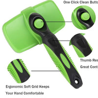 HKM-899091 Self-Cleaning Slicker Brush for Dogs and Cats - Stainless Steel and Heat-Resistant Design