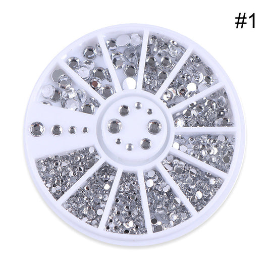 HKM-300947 Colored Diamond Nail Art Sequins - Flat Bottom Heart Beads Mix