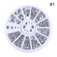 HKM-300947 Colored Diamond Nail Art Sequins - Flat Bottom Heart Beads Mix