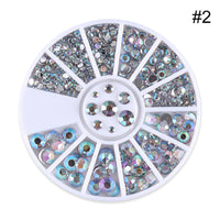 HKM-300947 Colored Diamond Nail Art Sequins - Flat Bottom Heart Beads Mix