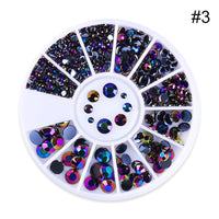 HKM-300947 Colored Diamond Nail Art Sequins - Flat Bottom Heart Beads Mix