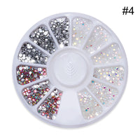 HKM-300947 Colored Diamond Nail Art Sequins - Flat Bottom Heart Beads Mix