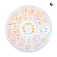 HKM-300947 Colored Diamond Nail Art Sequins - Flat Bottom Heart Beads Mix