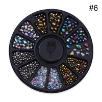 HKM-300947 Colored Diamond Nail Art Sequins - Flat Bottom Heart Beads Mix