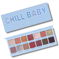 HKM-014675 14-Color Matte and Metallic Waterproof Glitter Eyeshadow Palette