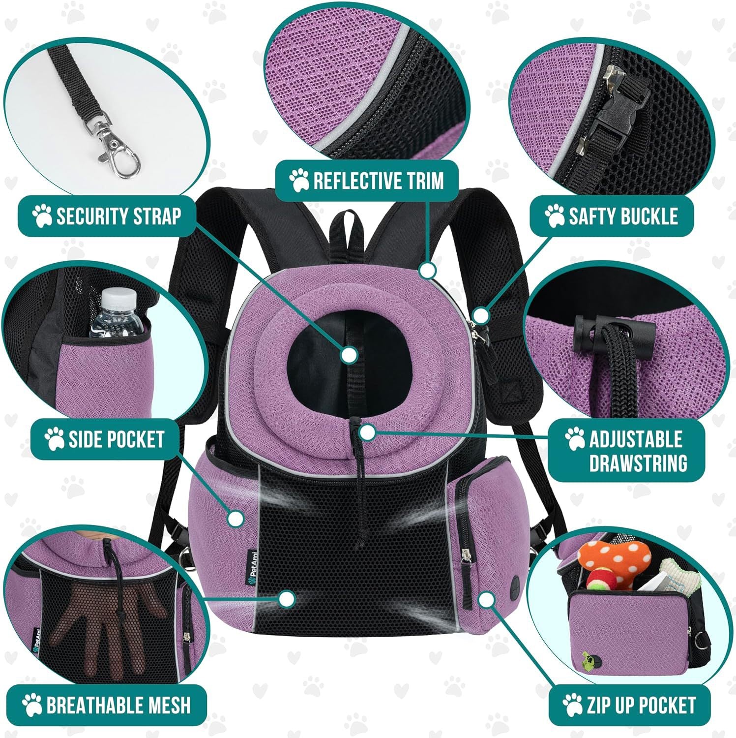 HKM-693203 Portable Breathable Dog Backpack Carrier for Travel and Outdoor Activities