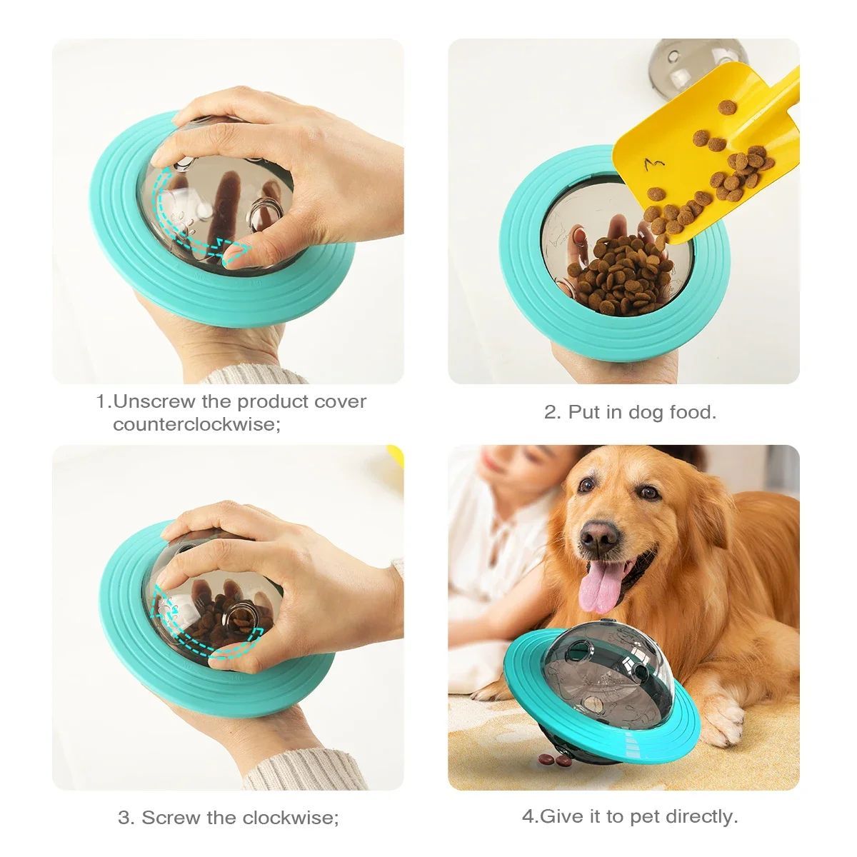 HKM-980883 Interactive Food Dispensing Treat Ball for Dogs - IQ Training Toy for Small to Large Breeds