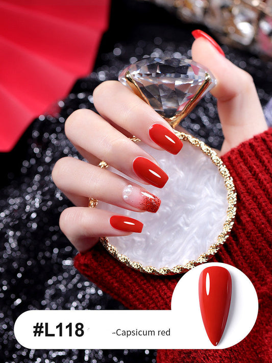 HKM-429715 Romantic Red Color Nail Polish - 15ml, Quick-Dry, Glossy Finish, Suitable for All Skin Types