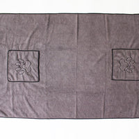 HKM-448083 Microfiber Pet Bath Towel - Absorbent Gray Square Towel, 50x100cm