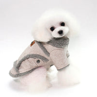 HKM-780691 Fleece-Lined Personalized Dog Clothes for Ultimate Warmth - Available in Beige, Black, Gray and Multiple Sizes