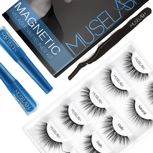 HKM-960659 Magnetic False Eyelash Set with Eyeliner and Applicator - 5 Pairs in Various Styles