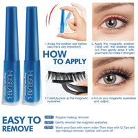 HKM-960659 Magnetic False Eyelash Set with Eyeliner and Applicator - 5 Pairs in Various Styles