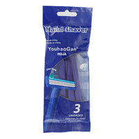 HKM-051731 Blue Stainless Steel Three-layer Disposable Razor for Men